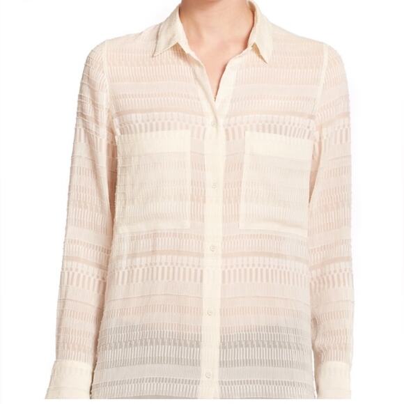 IRO Womens 38 Medium Silk Blend Alaina Button Down Textured Lightweight Flowy - Picture 1 of 7